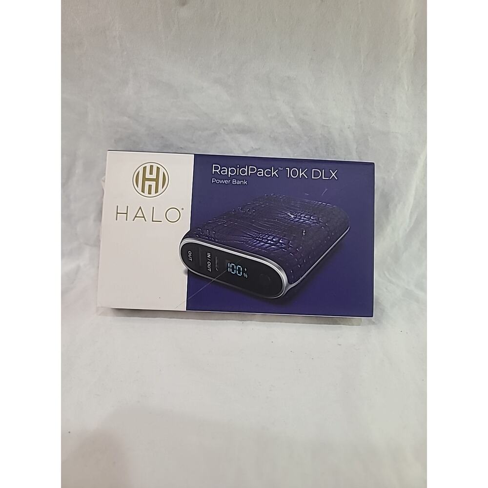 Halo RapidPack 10K DLX Power Bank with USB-A Output/USB-C Input Color -BLUE